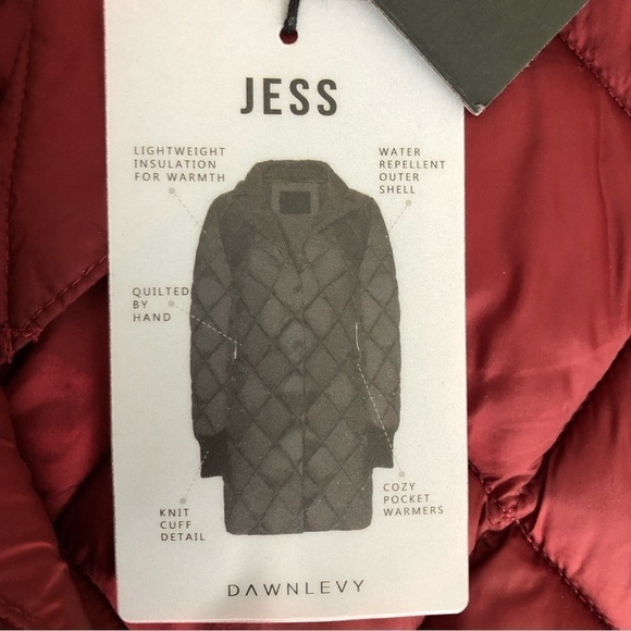 Dawn Levy Coat Jess Berry Red Packable Diamond Quilted Puffer Small - Picture 8 of 14